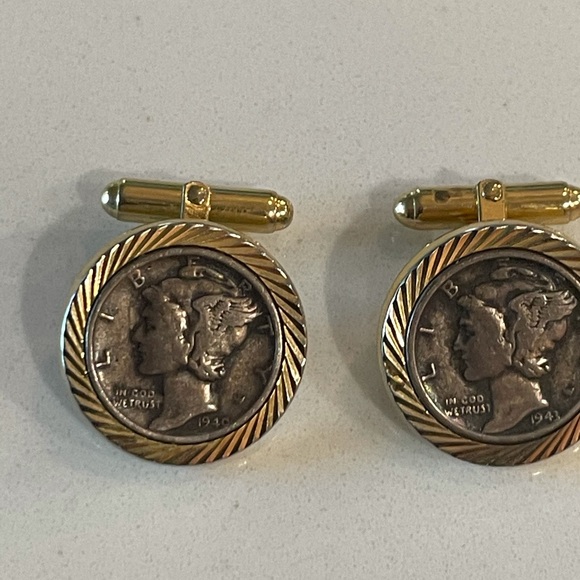 Vintage Mercury Dime Cuff Links - Picture 5 of 6